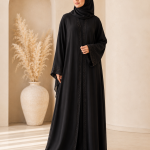 Embroidered Front Open Abaya